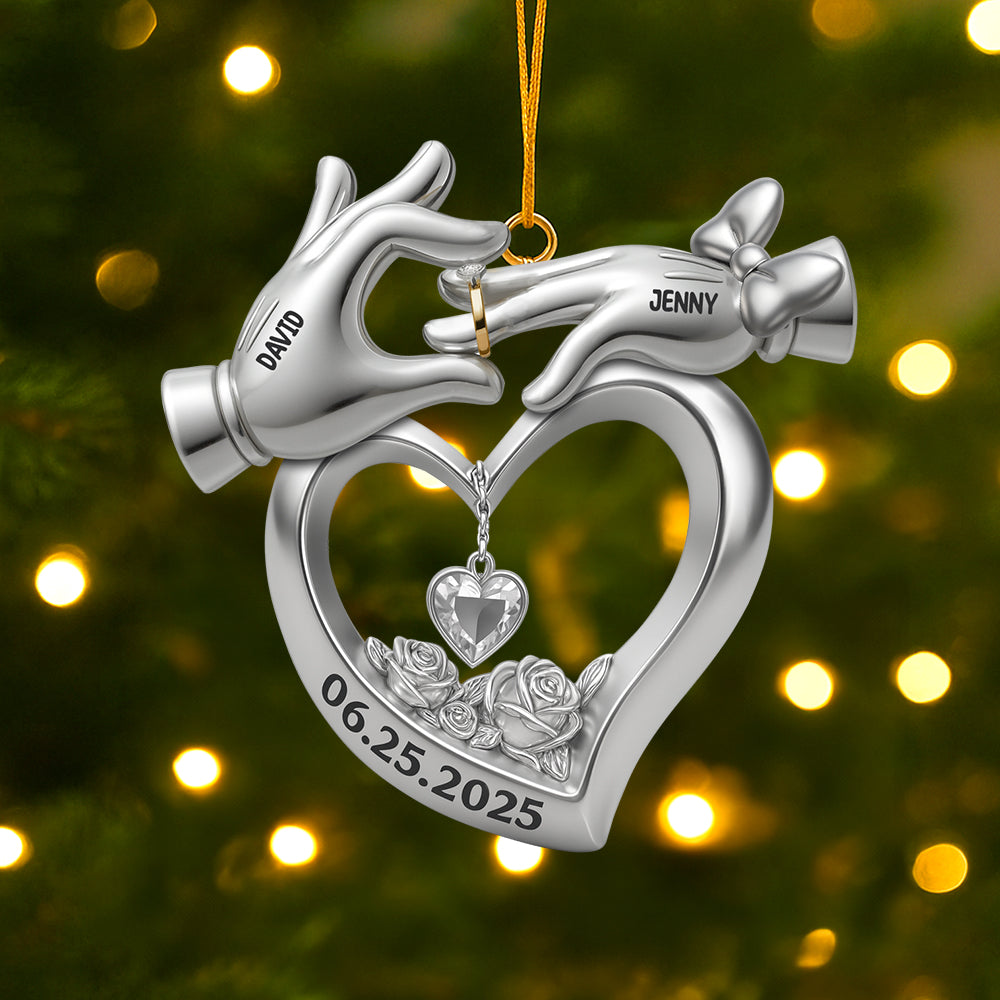 Personalized Gifts For Newlywed Couple Christmas Acrylic Ornament 02ohtn140825 - Image 4