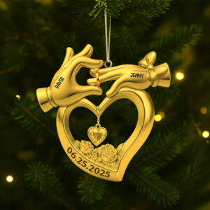 Alternative view of Personalized Gifts For Newlywed Couple Christmas Acrylic Ornament 02ohtn140825