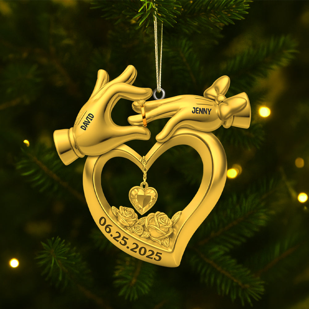 Alternative view of Personalized Gifts For Newlywed Couple Christmas Acrylic Ornament 02ohtn140825