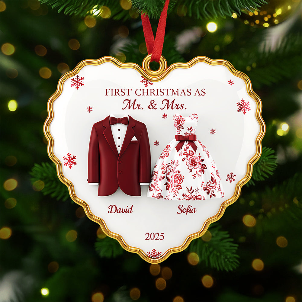 Personalized Gifts For Newlyweds Christmas Ornament 02pgta260925 - Image 3