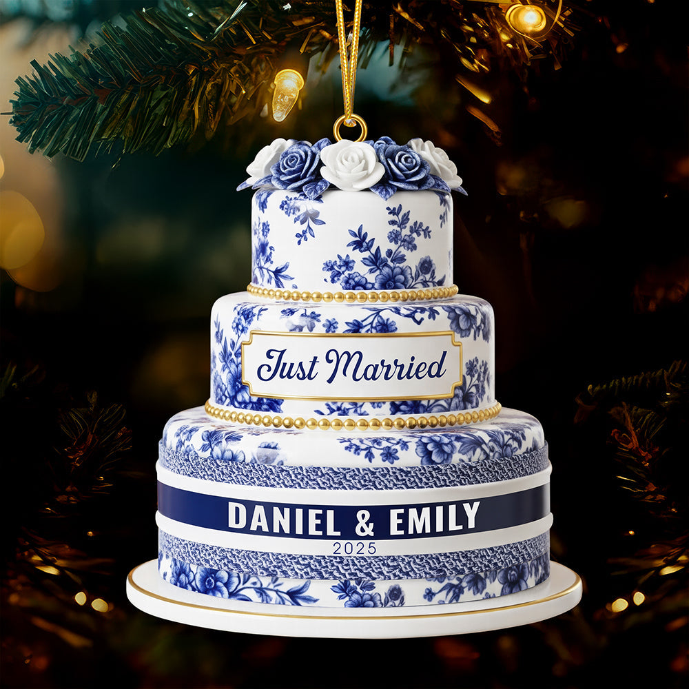 Alternative view of Personalized Gifts For Newlyweds Christmas Ornament 04pgqn260925