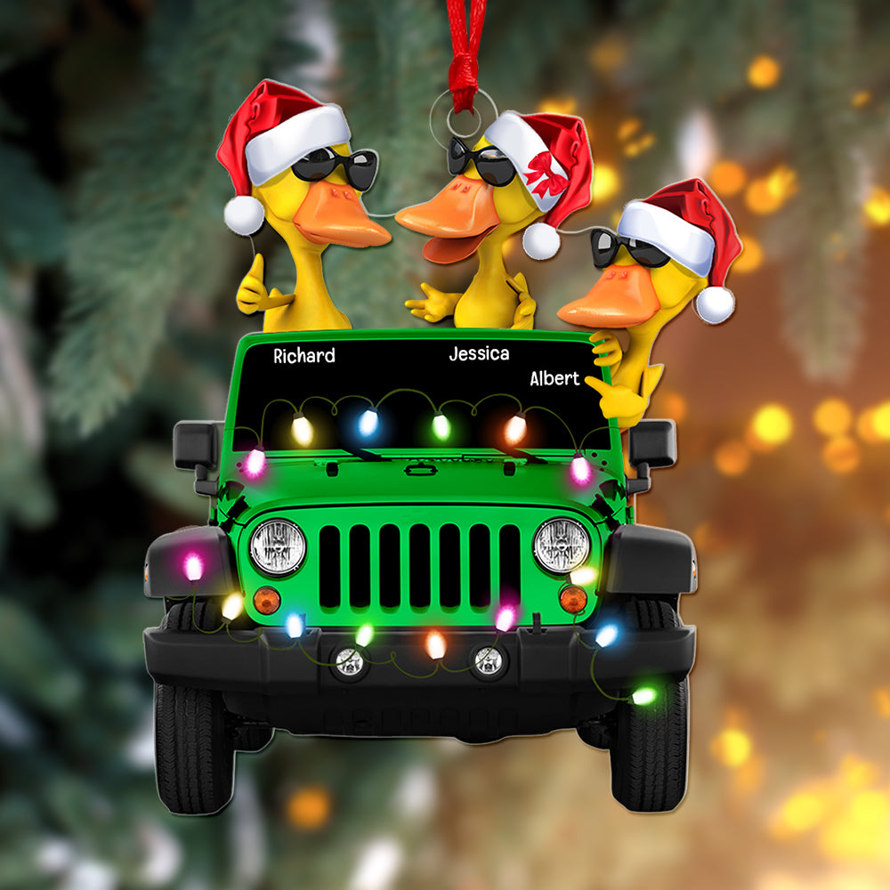 Alternative view of Personalized Gifts For Off-road Car Lovers Family And Couple Christmas Duck Ornament 02qhqn011022