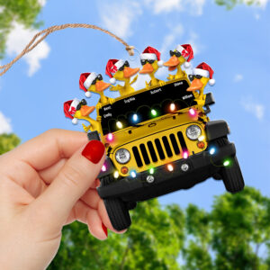 Personalized Gifts For Off-road Car Lovers Family And Couple Christmas Duck Ornament 02qhqn011022