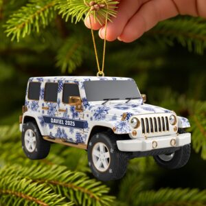Alternative view of Personalized Gifts For Off-road Car Lovers Toile De Jouy Acrylic Ornament 02pgtn300925