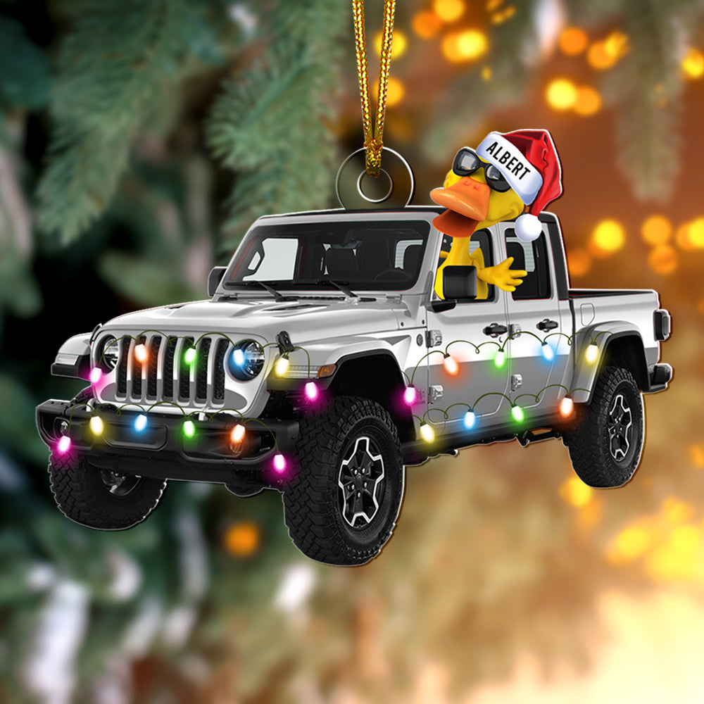 Alternative view of Personalized Gifts For Off-road Lovers, Christmas Ornament Duck Couple 01qhqn121022