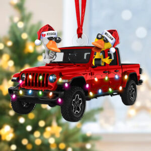 Personalized Gifts For Off-road Lovers, Christmas Ornament Duck Couple 01qhqn121022