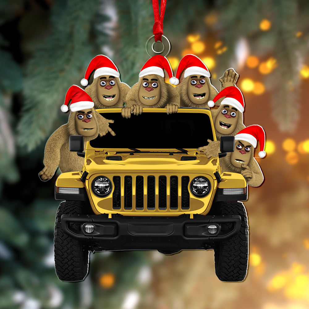 Alternative view of Personalized Gifts For Off Road Lovers Christmas Ornament, Happy Bigfoot 05qhqn140924