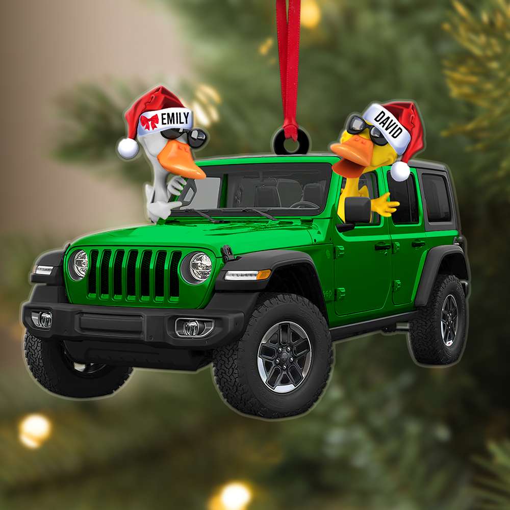 Personalized Gifts For Off-road Lovers, Fun Family Duck Christmas Ornament - Image 8