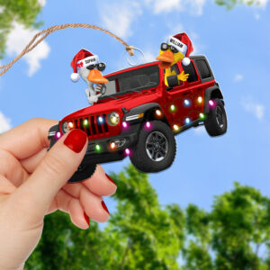 Personalized Gifts For Off-road Lovers, Fun Family Duck Christmas Ornament