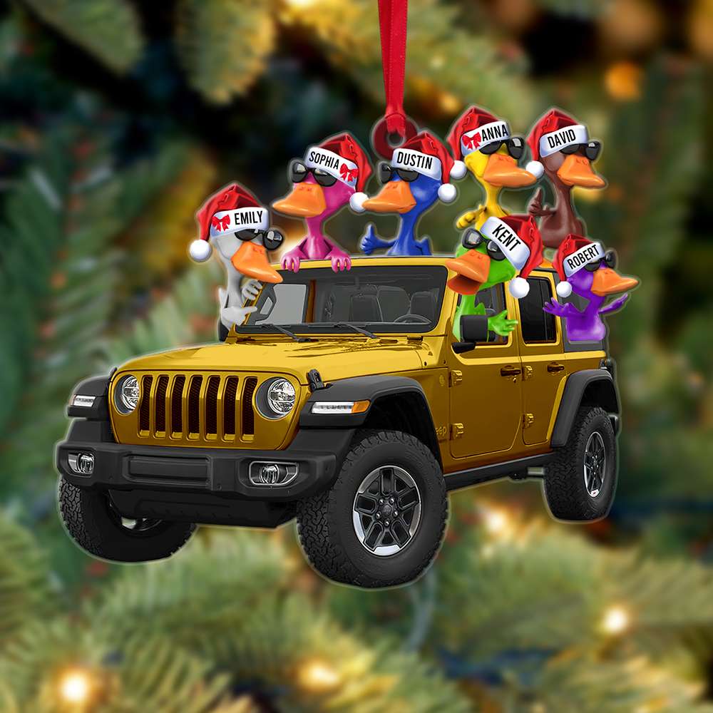 Personalized Gifts For Off-road Lovers, Fun Family Duck Christmas Ornament - Image 4