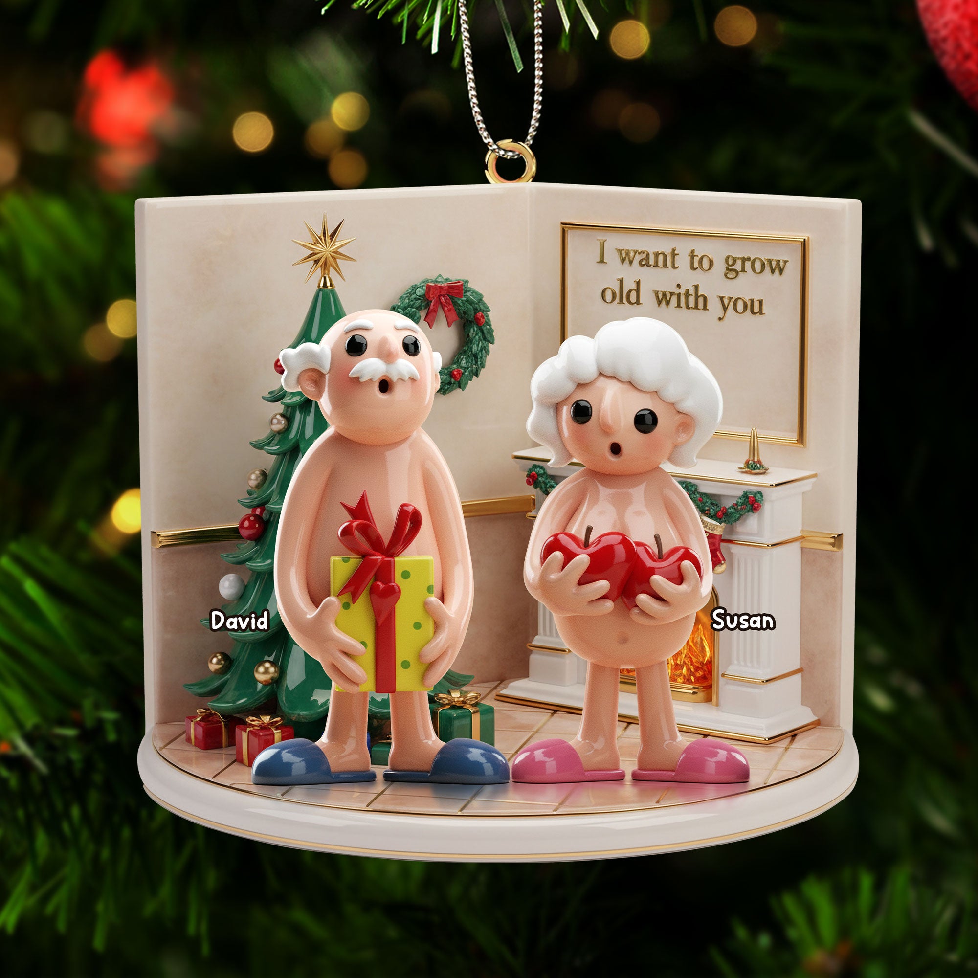 Alternative view of Personalized Gifts For Old Couple Christmas Ornament 04nati221025