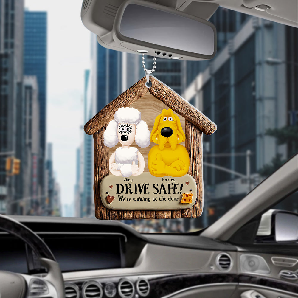 Personalized Gifts For Pet Lovers Car Ornament, We're Waiting At The Door 07tgqn190225pa