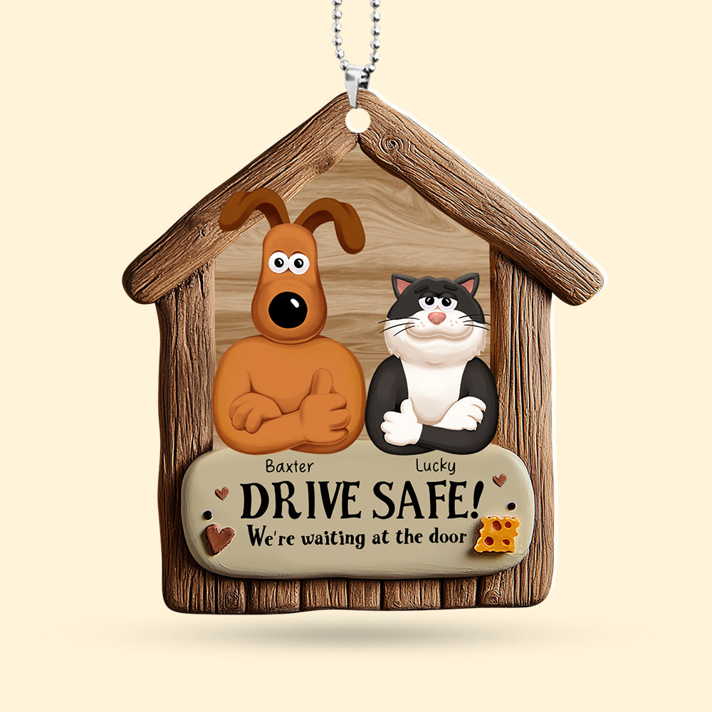 Personalized Gifts For Pet Lovers Car Ornament, We're Waiting At The Door 07tgqn190225pa - Image 3