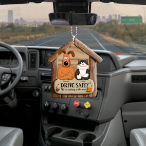 Alternative view of Personalized Gifts For Pet Lovers Car Ornament, We're Waiting At The Door 07tgqn190225pa