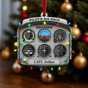 Alternative view of Personalized Gifts For Pilot Christmas Ornament 01hutn120925 Flight Instruments Six Pack
