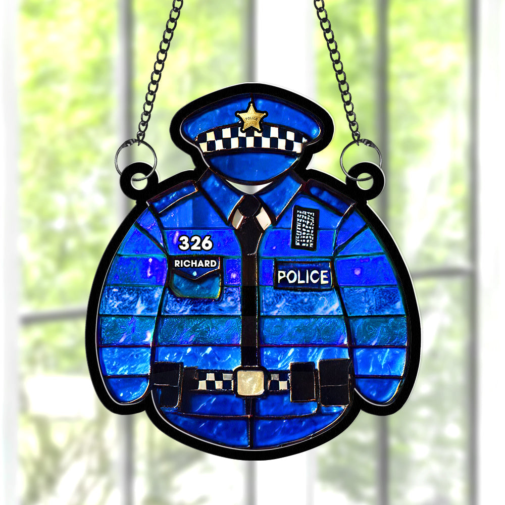 Personalized Gifts For Police Suncatcher Ornament Police Uniform 01OHQN301224 - Image 3
