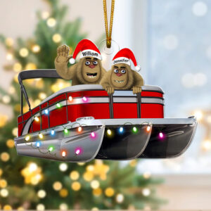 Personalized Gifts For Pontoon Lovers Christmas Ornament, Happy Bigfoot 08qhqn140924