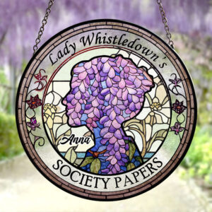 Alternative view of Personalized Gifts For Regency Romance Novel Fan Suncatcher, Wisteria Lady Stained Glass 05QHTI280824