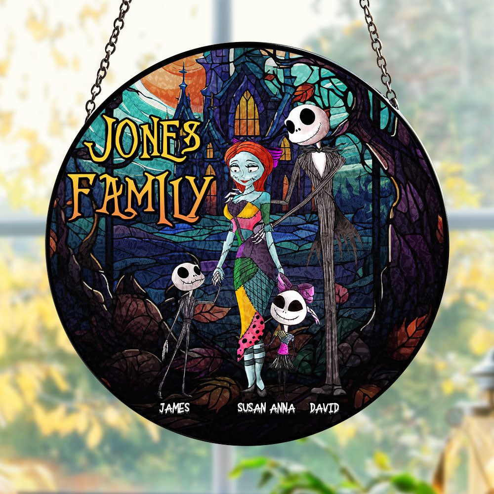 Personalized Gifts For Scary Family Suncatcher Ornament 06NATI220824