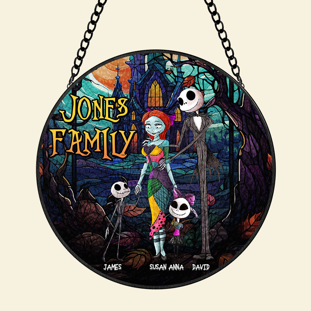 Personalized Gifts For Scary Family Suncatcher Ornament 06NATI220824 - Image 3