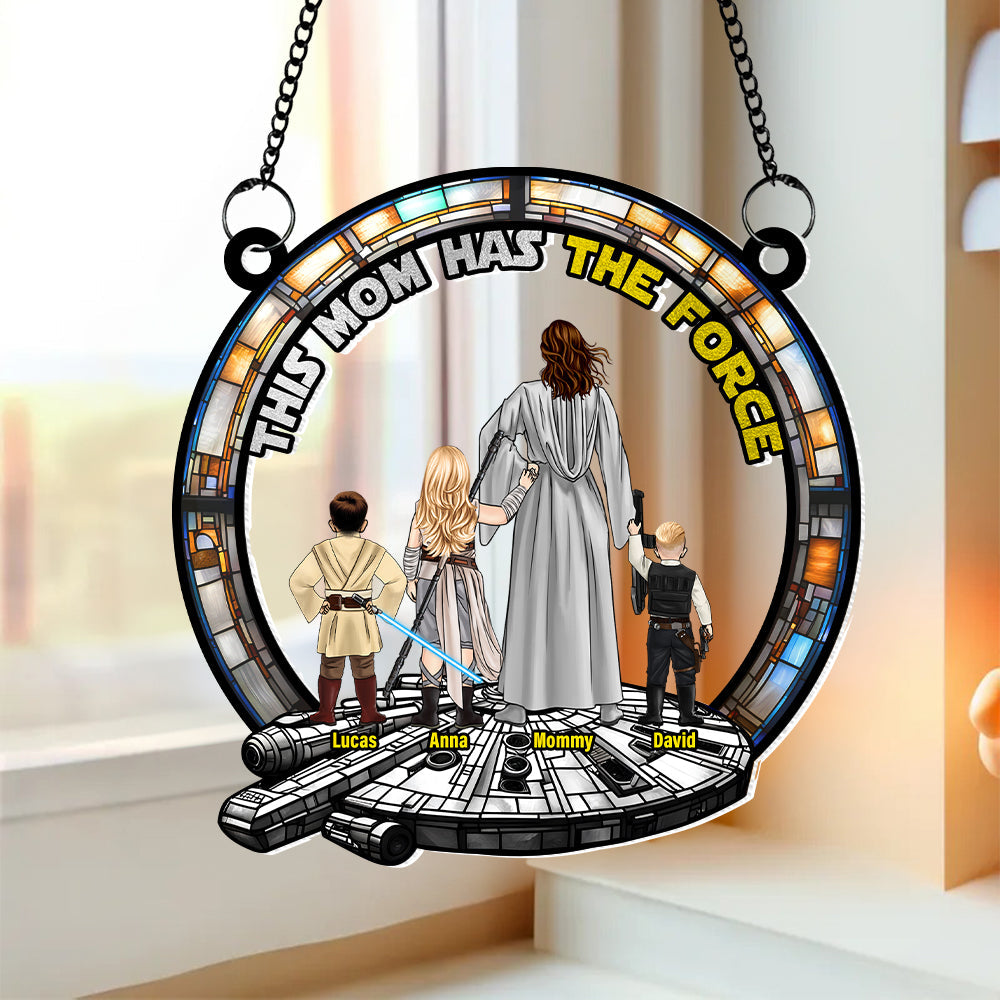 Alternative view of Personalized Gifts For Sci-Fi Mom Suncatcher Ornament 03qhtn130225hhhg