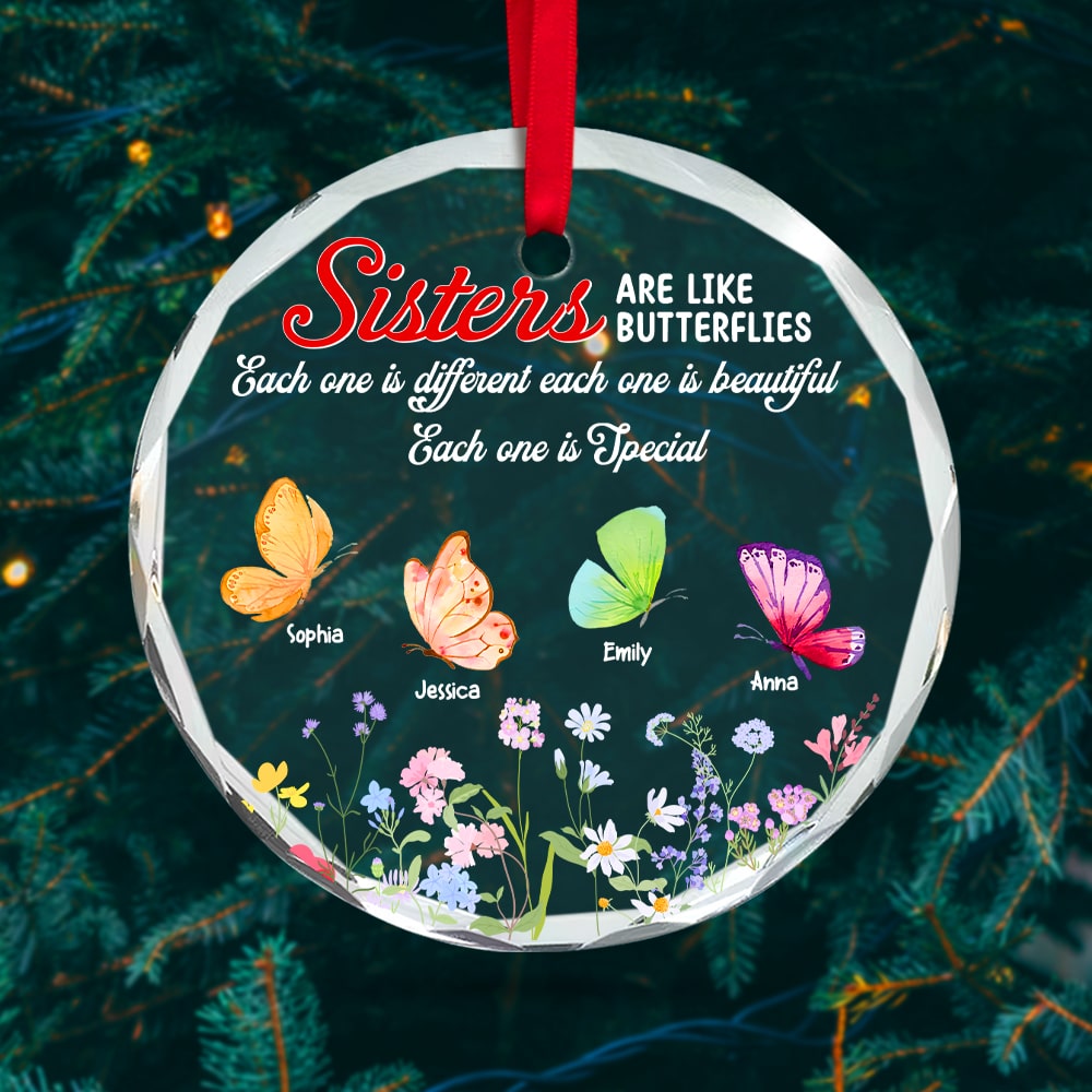 Personalized Gifts For Sisters Christmas Ornament Butterflies Wild Flower 02xqtn261124 - Image 4