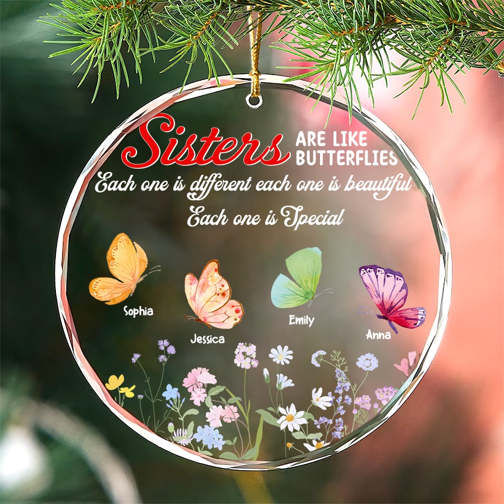 Personalized Gifts For Sisters Christmas Ornament Butterflies Wild Flower 02xqtn261124 - Image 5
