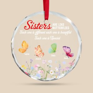 Alternative view of Personalized Gifts For Sisters Christmas Ornament Butterflies Wild Flower 02xqtn261124
