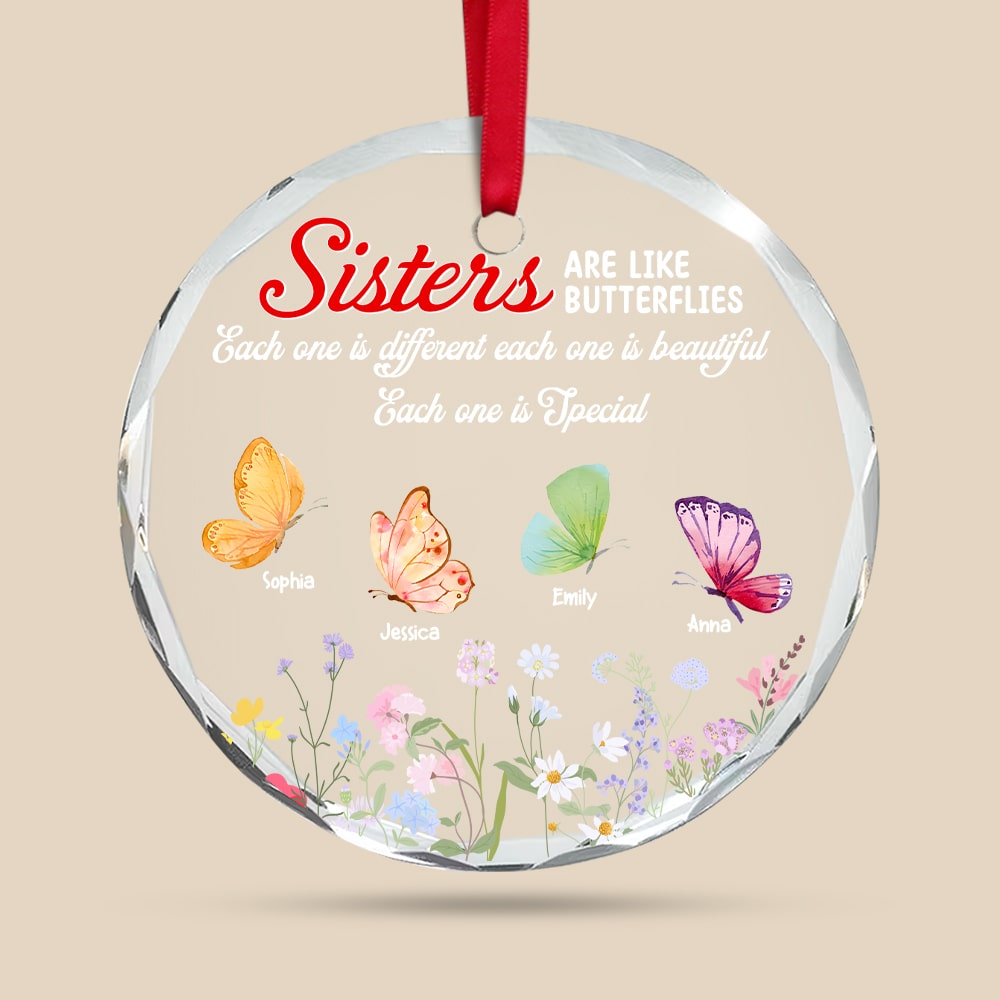 Alternative view of Personalized Gifts For Sisters Christmas Ornament Butterflies Wild Flower 02xqtn261124