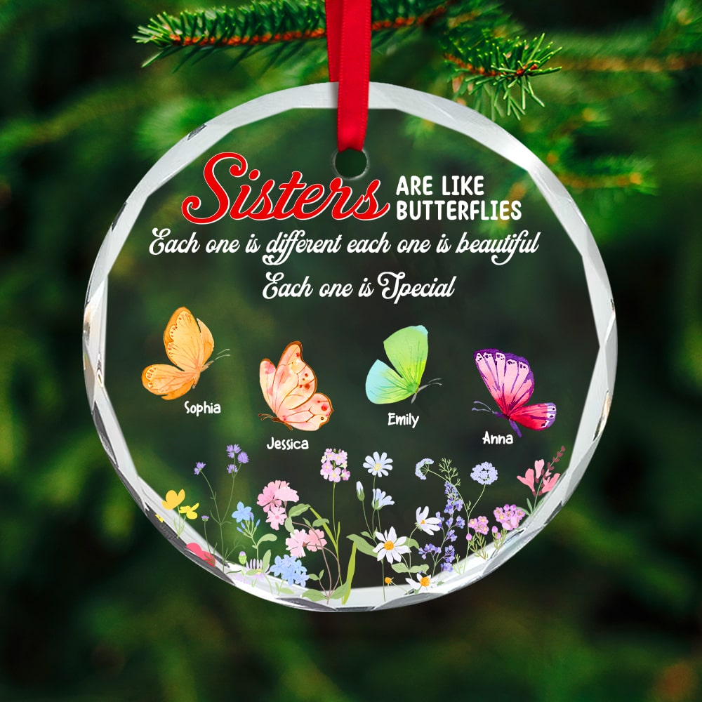 Personalized Gifts For Sisters Christmas Ornament Butterflies Wild Flower 02xqtn261124 - Image 3