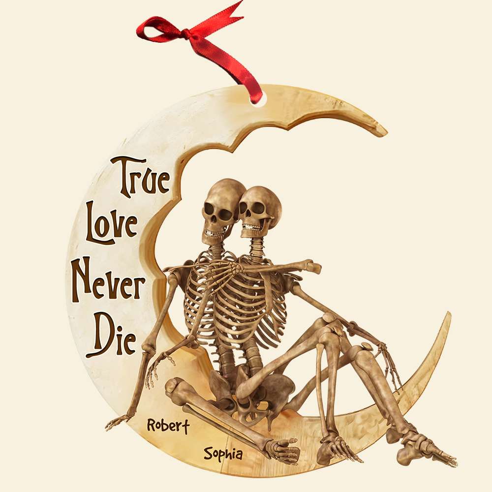 Personalized Gifts For Skull Couple Christmas Ornament 01OHDT191124 - Image 4