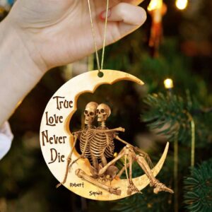 Alternative view of Personalized Gifts For Skull Couple Christmas Ornament 01OHDT191124