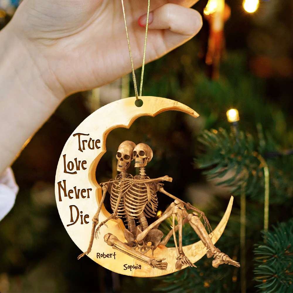 Alternative view of Personalized Gifts For Skull Couple Christmas Ornament 01OHDT191124