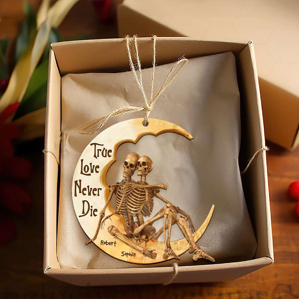 Personalized Gifts For Skull Couple Christmas Ornament 01OHDT191124 - Image 3