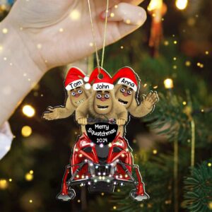 Alternative view of Personalized Gifts For Snowmobile Rider Christmas Ornament, Happy Bigfoot  01QHDT140924