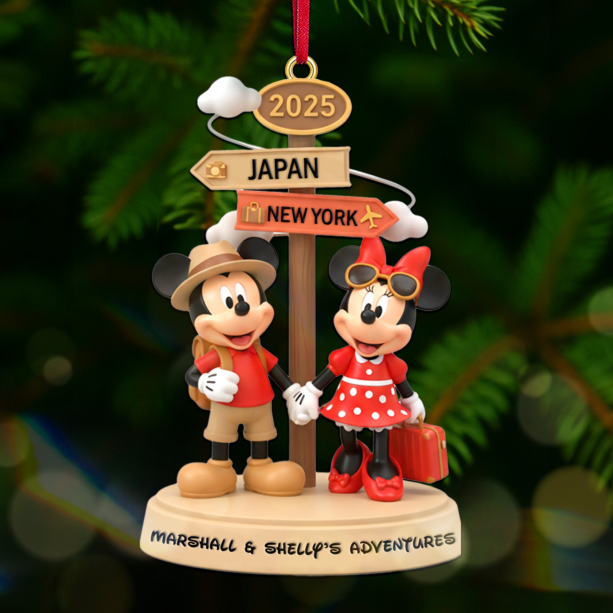 Alternative view of Personalized Gifts For Traveling Couple Christmas Ornament 05namg301025