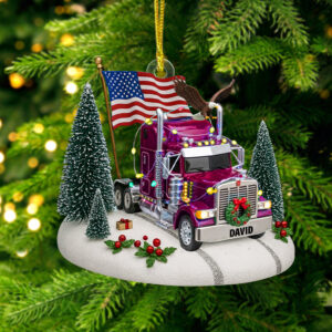 Personalized Gifts For Truck Drivers Christmas Ornament – Custom Semi Truck Decoration 04tgtn110825