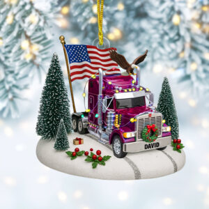 Alternative view of Personalized Gifts For Truck Drivers Christmas Ornament – Custom Semi Truck Decoration 04tgtn110825
