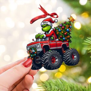 Alternative view of Personalized Gifts For Trucker Christmas Ornament 02kati081124