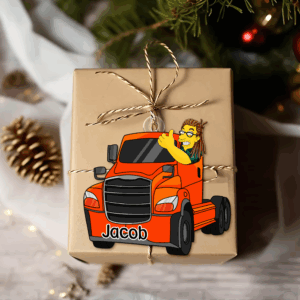 Alternative view of Personalized Gifts For Trucker Christmas Ornament 04acpu111124hg
