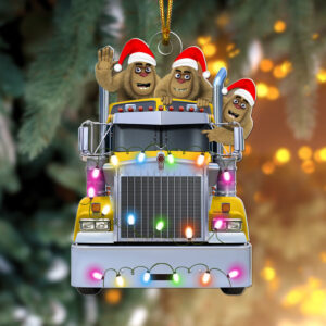 Personalized Gifts For Truckers Christmas Ornament, Happy Bigfoot 03QHQN160924