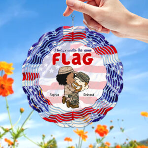 Alternative view of Personalized Gifts For Veteran Couple Wind Spinner 04toqn160125hg
