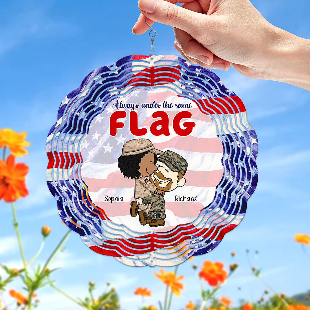 Alternative view of Personalized Gifts For Veteran Couple Wind Spinner 04toqn160125hg