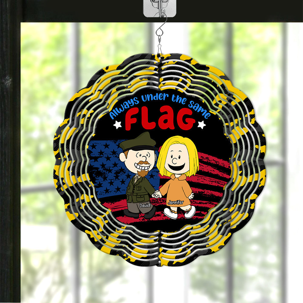 Alternative view of Personalized Gifts For Veteran Couple Wind Spinner 05toqn170125hg