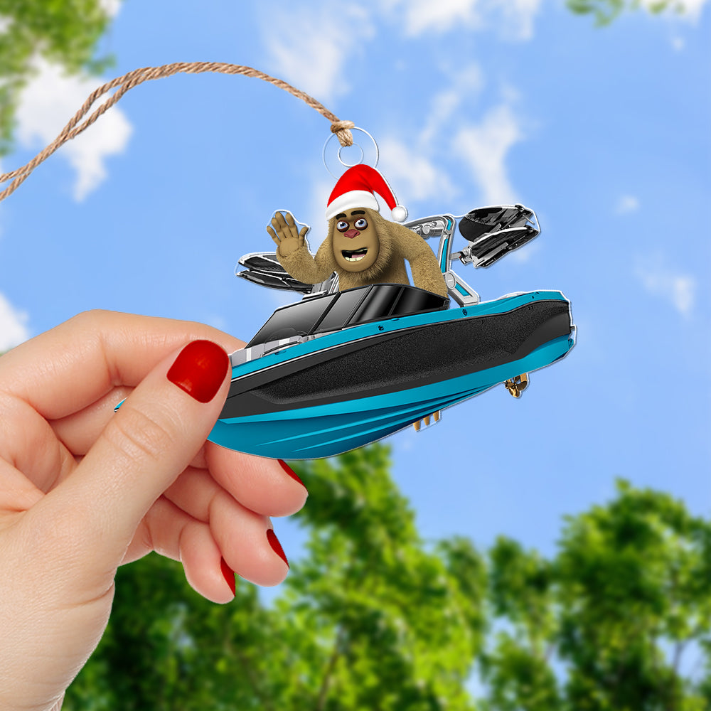 Personalized Gifts For Wakeboarding Lovers Christmas Ornament, Happy Bigfoot 04QHQN160924 - Image 4