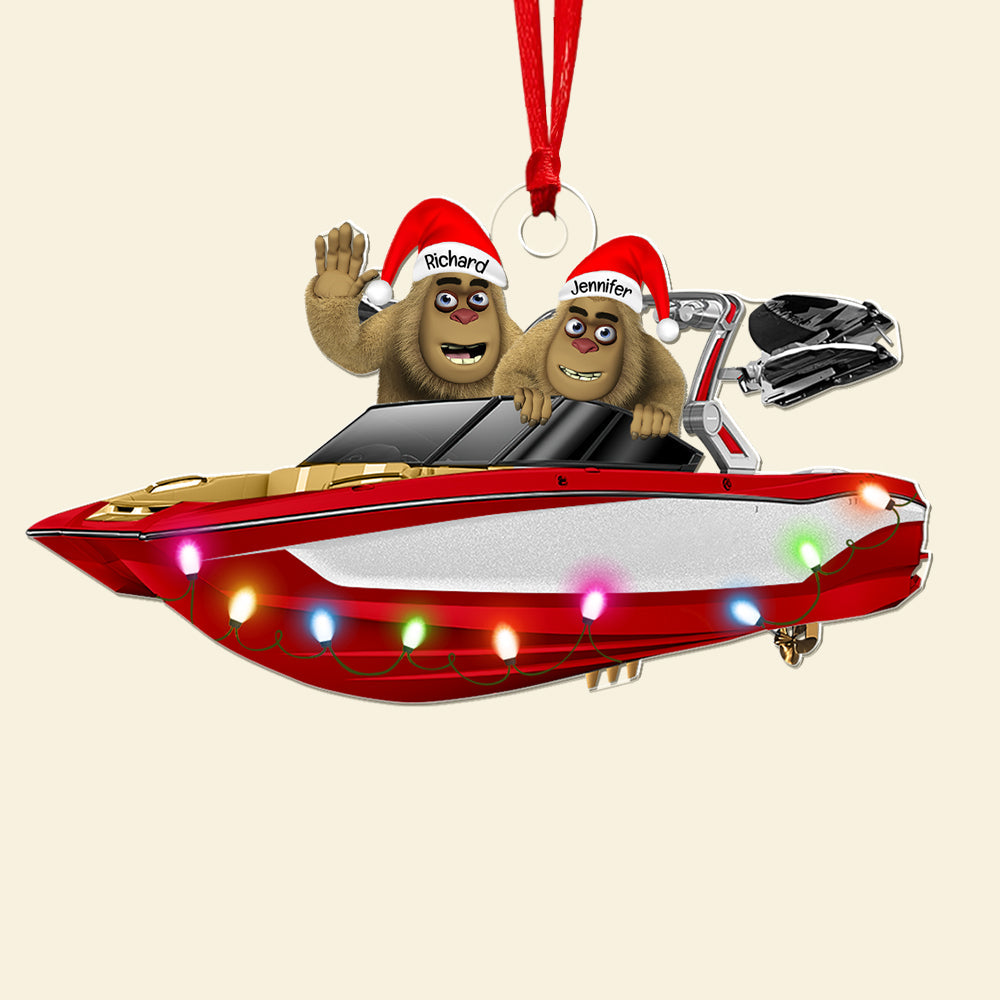 Personalized Gifts For Wakeboarding Lovers Christmas Ornament, Happy Bigfoot 04QHQN160924 - Image 3
