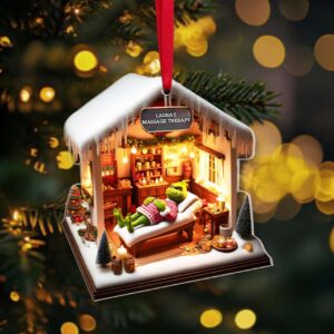 Alternative view of Personalized Gifts Massage Therapy Green Monster Acrylic Ornament 043TGMH141124