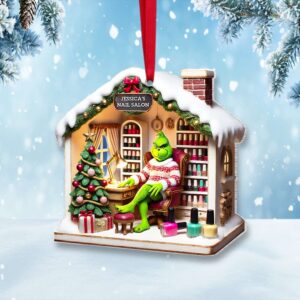 Personalized Gifts Nail Salon Green Monster Acrylic Ornament 044TGMH141124