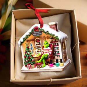 Alternative view of Personalized Gifts Nail Salon Green Monster Acrylic Ornament 044TGMH141124