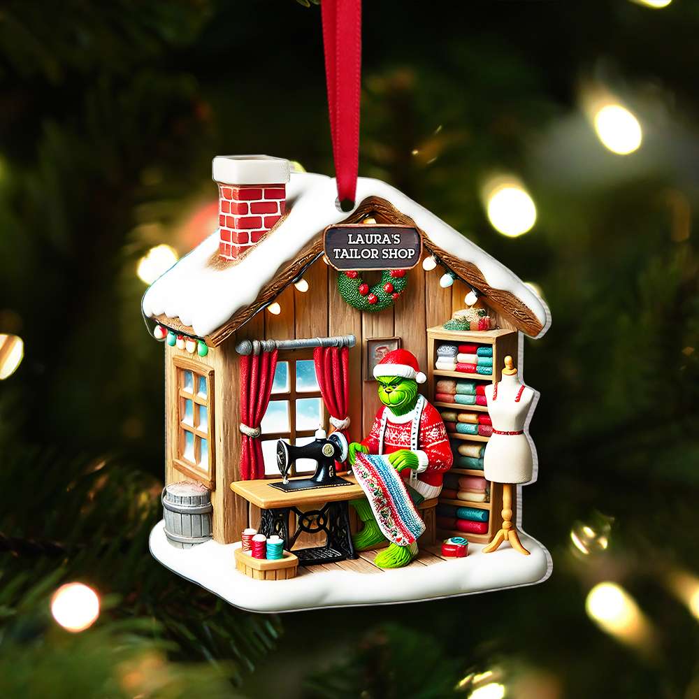 Personalized Gifts Tailor Shop Green Monster Acrylic Ornament 046TGMH141124 - Image 3